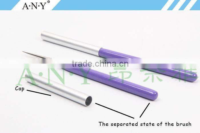 ANY Nail Art Beauty Care Nail Design Wood 7PCS Nail Brush Set Purple Handle