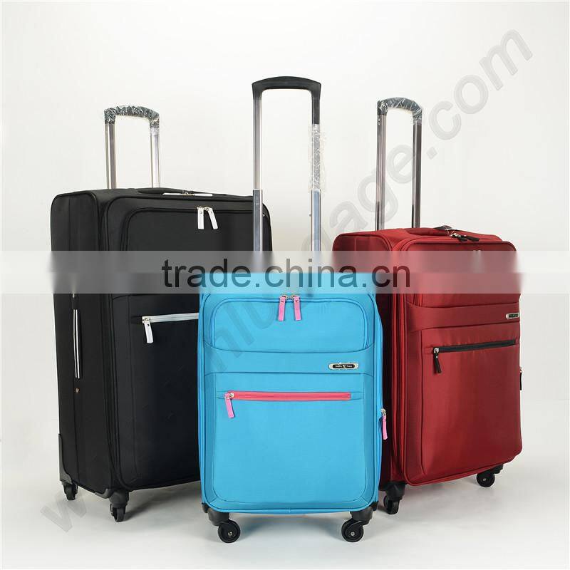 Nylon/polyester material cabin size style suitcase