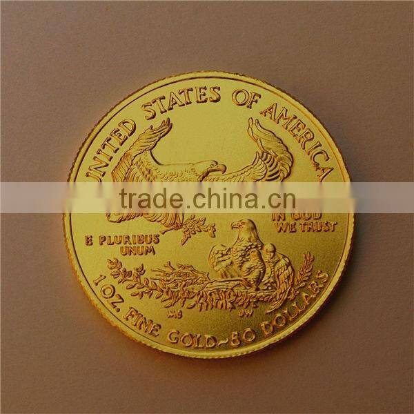 1 oz replica tungsten gold plated coin from China