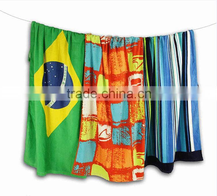 100% cotton hot pink full screen leaf printing beach towel printed seaside play beach towel