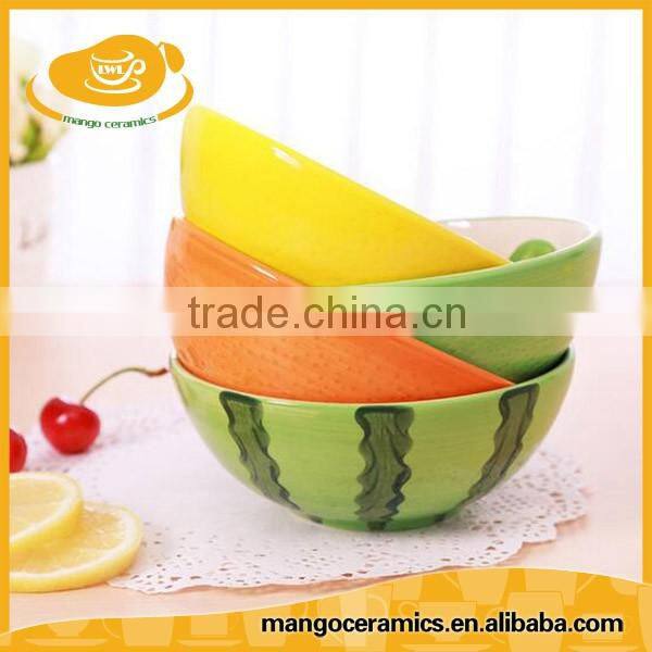 Creative colorful hand painted ceramic fruit bowl
