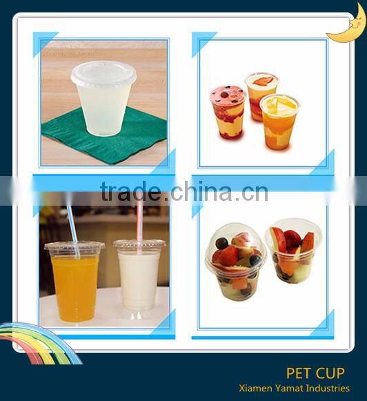 12oz Coffee Use Disposable Plastic Clear Cup With Flat Lids For Iced Coffee