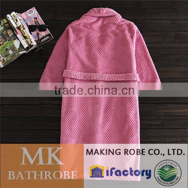Promotion polyester sleep robe jacquard flannel fleece bathrobe