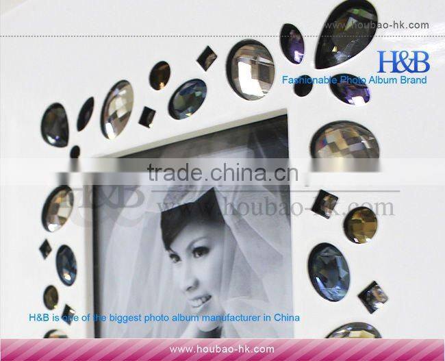 12*12'' White Painting Wedding Album Box With Coloring Crystal