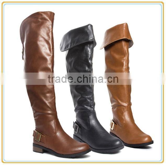 Sexy ladies round toe boots women over the knee riding flat boots