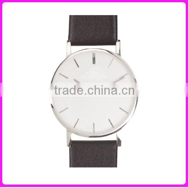 40mm diameter ultre thin lasides watch your own logo quality watch leather strap