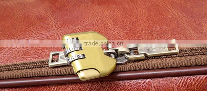 2015 hot selling PU travel luggage spinner trolley luggage bag with removable wheels