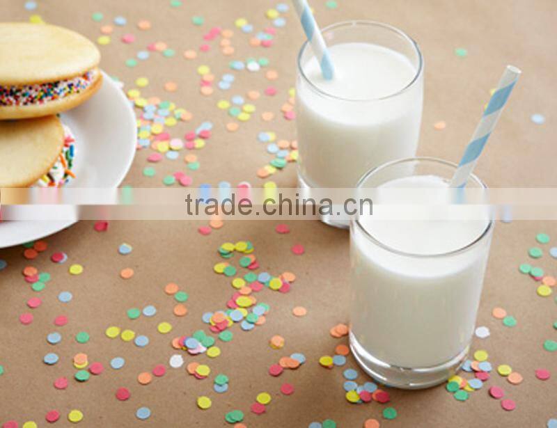 Purple tissue paper heart confetti for table decoration