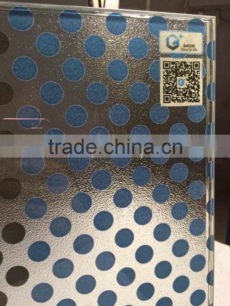 Silkscreen printing glass, special matched ink decorative glass, ceramic fritted glass facade, laminated safety glass