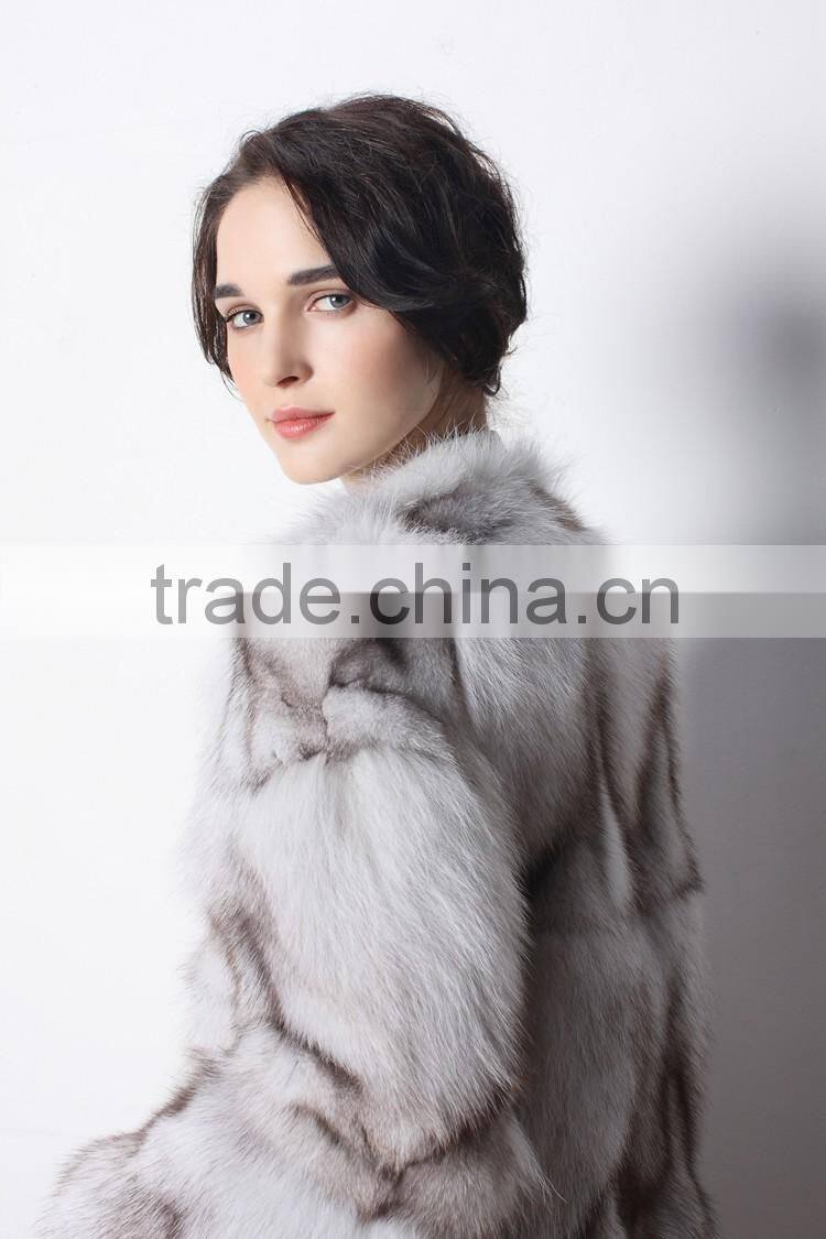 Wholesale Natural Silver Fox Scrap Fur Coat for Factory Direct Sale