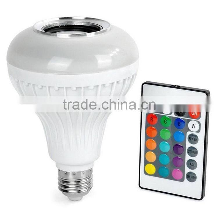 Portable wireless blurtooth LED light muisc blub stereo with ajustable brightness