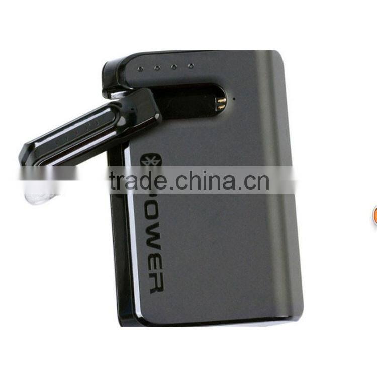 2016 Hot sale 7800mah portable power bank with bluetooth earphone