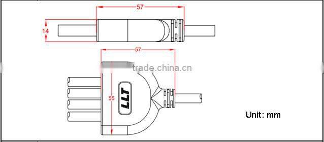 LLT 2 contact 1 to 4 Y cable connector Wire Splitter for led lights