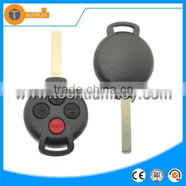 3 + 1 button remote key blank case shell replacement without electronic circuite for Mercedes Benz Smart