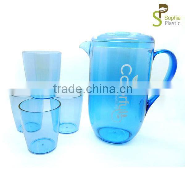 2 L plastic water jug set/Water pitcher with 4 cups