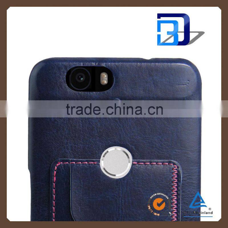 Ultra High Quality flip premium leather kickstand card pocket on back cover For Google Nexus 6P PU Leather case