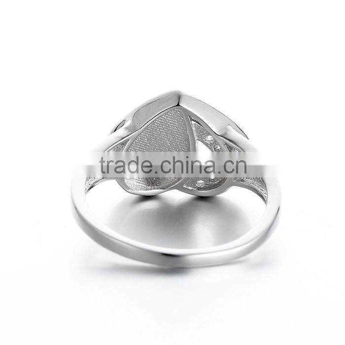 2016 Elegant Heart Shape Design 925 Sterling Silver Opal Ring