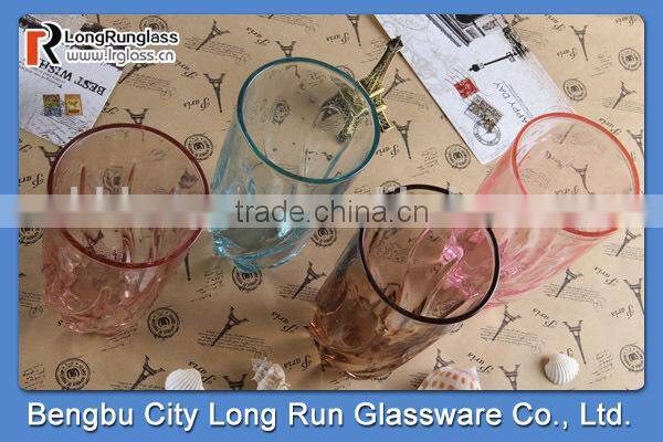 LongRun 374ml high quality colorful drinking glass cup wholesale