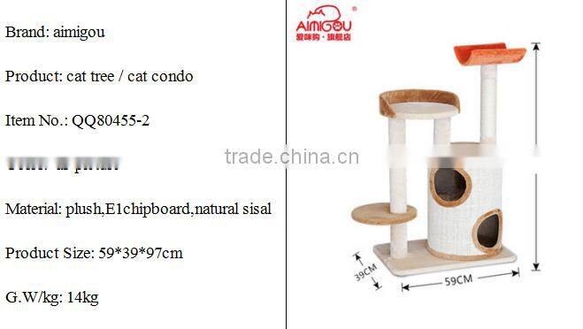 QQPET Factory Direct Wholesale Sisal Cat Tree Condo Sisal Cat Trees