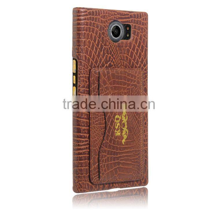 Wholesale Croco PU Leather Housing Case for Blackberry Priv White Cell Phone Casing