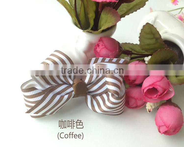 Cute Baby Bow Ties Grosgrain Ribbon Stripe Baby Hair Bow
