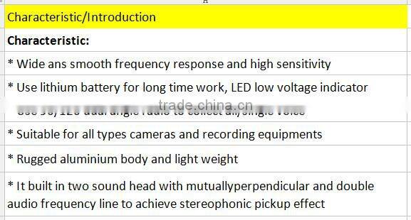 Good DSLR microphone , electret condenser shotgun microphone kit