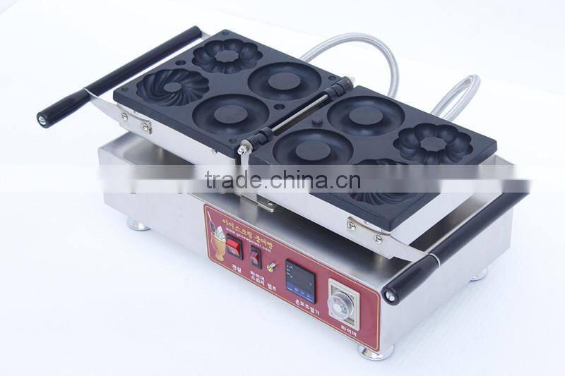 4pcs Commercial Use Non-stick 110v 220v Electric 180 Degree Swing 10cm Digital Donut Baker