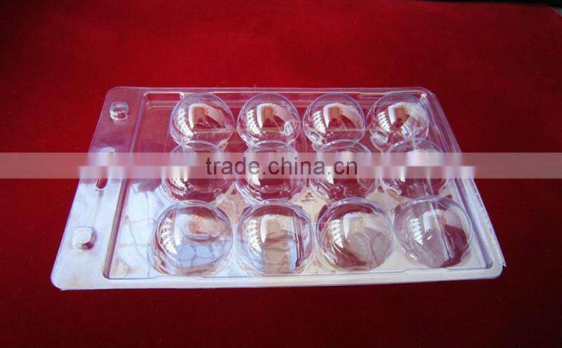 6, 12-packing clear Golf ball blister plastic packaging tray can accept custom design
