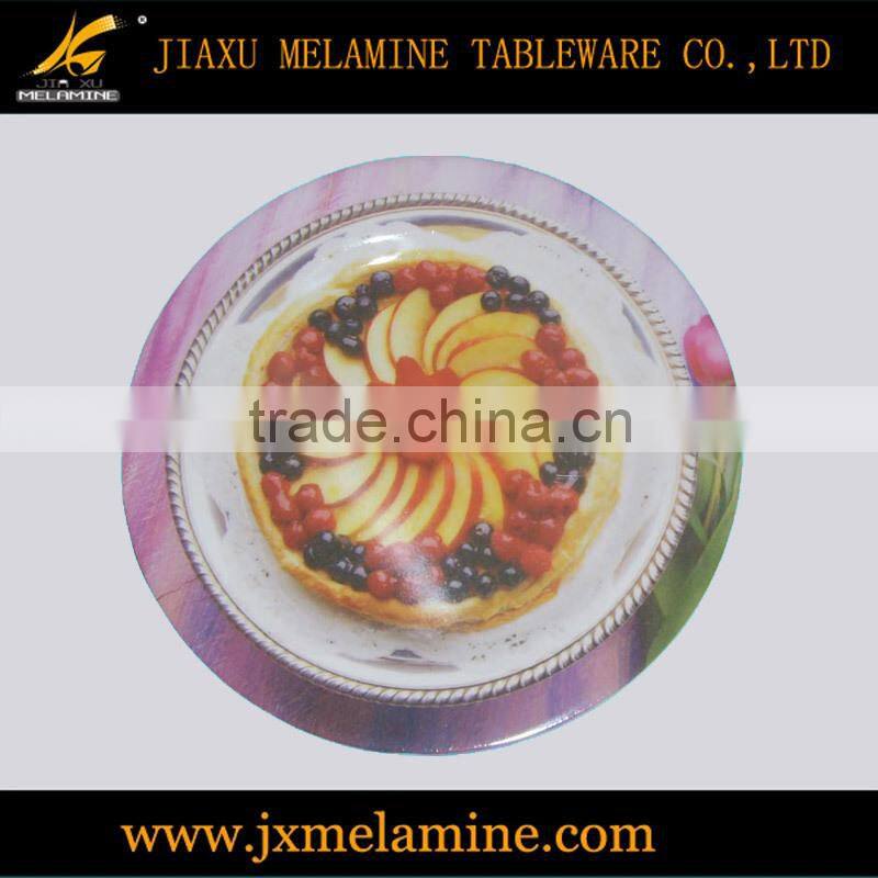 6"-14" flat melamine ware dinner plate with full printing