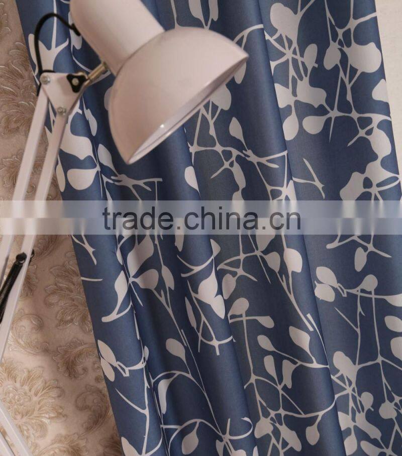 T/C Polyester and Cotton Freehand Drawing Flower Printed Curtain Panel Drapes Drapery