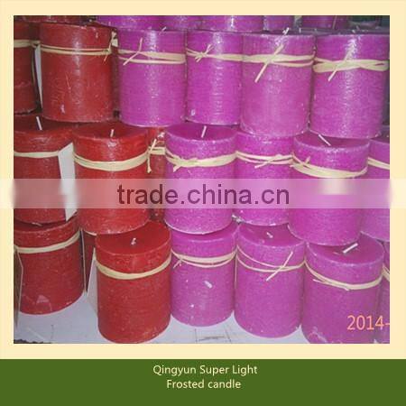 low temperature frosted pillar religious candle