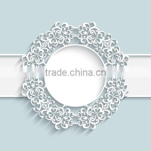 Paper photo frame with cutout paper lace