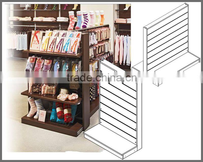 SSW-CW-101 MDF Slatwall Display Gondola Shelving for Supermarket, Store, etc China Furniture Manufacturer