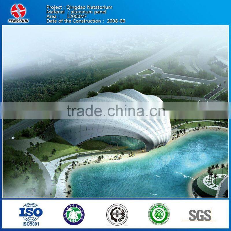 curtain wall of aluminum panel with blue and white procelain supplier