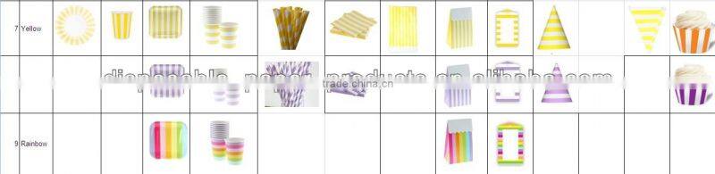 Candy Stripes party tableware Scalloped Stripe 7" Party Plates