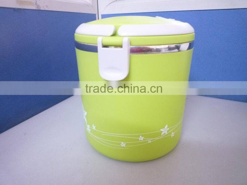 HGL-9718B,1.8L Stainless Steel Hot Insulated Food Carrier with spoon,pink,green,blue