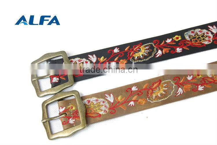 Embroidery Leather Lady Belt With Newest Style