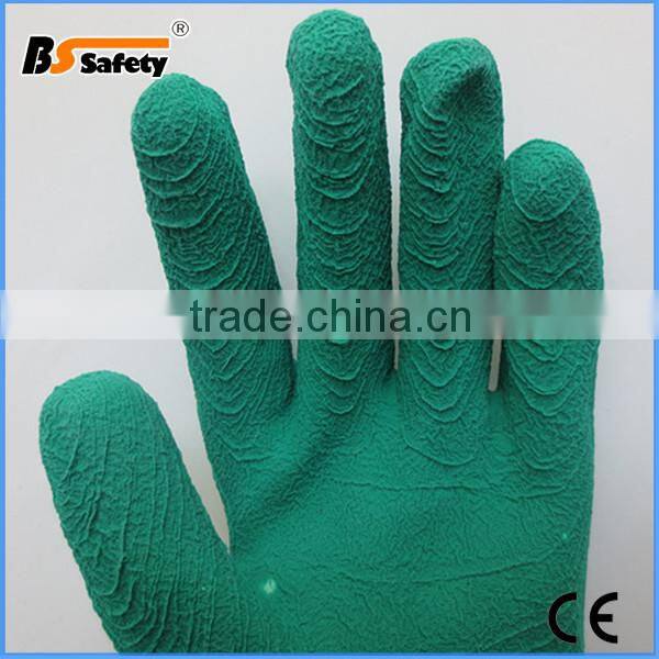 BSSAFETY 13 Guage Green Nylon Lining Foam Latex 3/4 Dipped Rigger Gloves