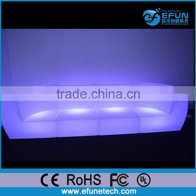 rgb color changing bar/lounge furniture led sectional sofa with remote control