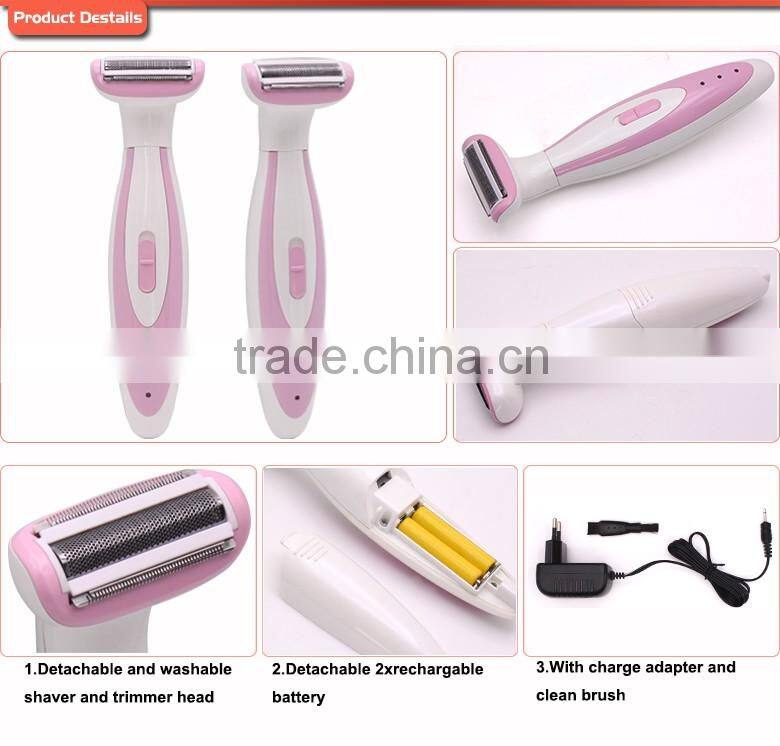 2016 newest safe rechargable ladies electric shaver
