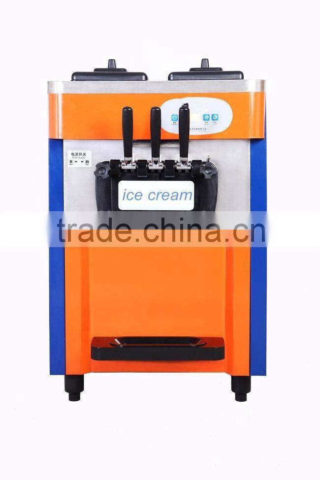 Factory supply three dead stinless steel soft ice cream machine price