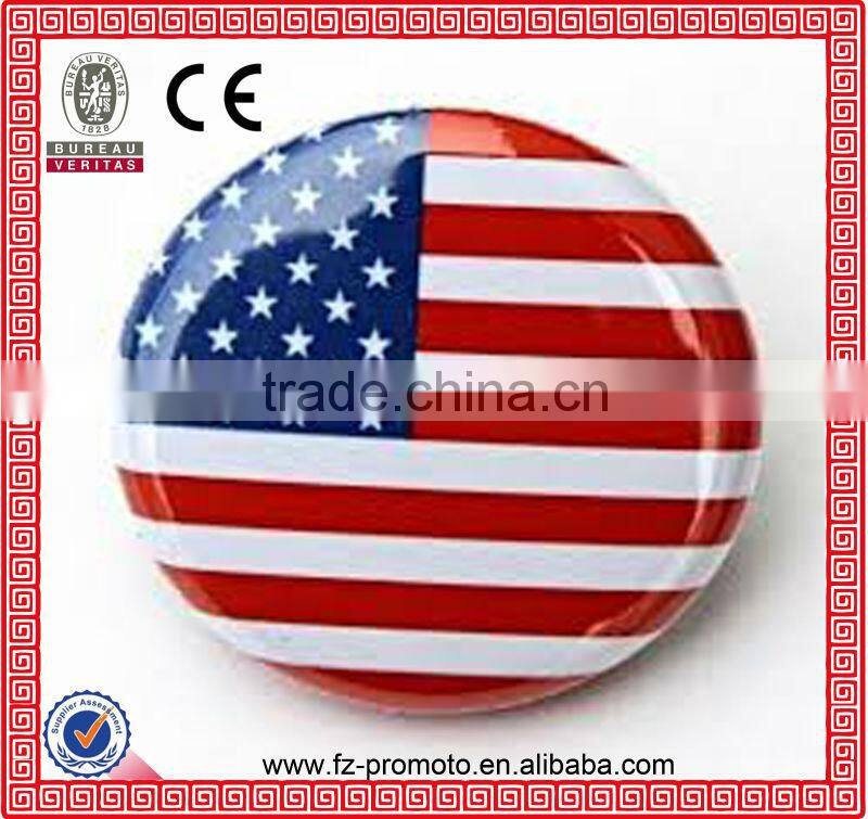 customized yellow printed heart round pin buttons badge metal badge