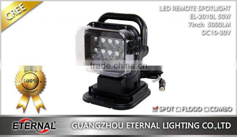 50W high power wireless remote spotlight search lamp for marine boat 4x4 off-road truck emergency vehicles