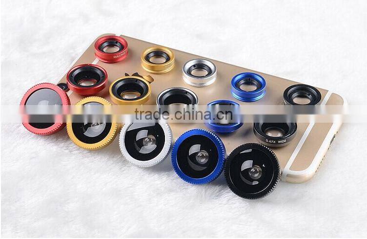 Universal 3 In 1 Mini Clip-on camera phone special effect phone lens with ce rohs