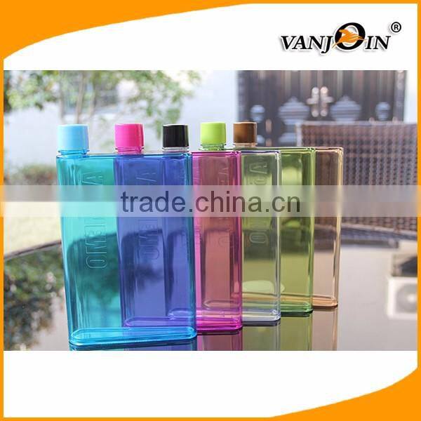 A5 Memobottle Notebook Shaped Flat Portable Plastic Water Bottle