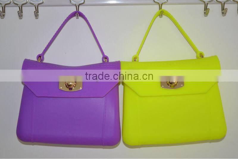 12colors stock!!! Fashion silicone rubber handbag for lady