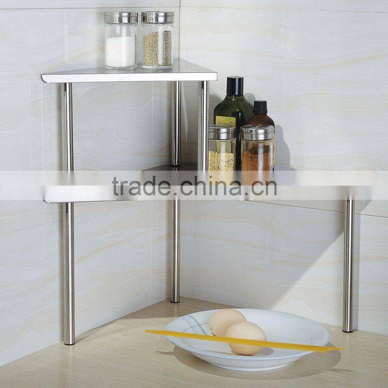 Kitchen Tidy Silver And White Stainless Steel Bathroom Shelf