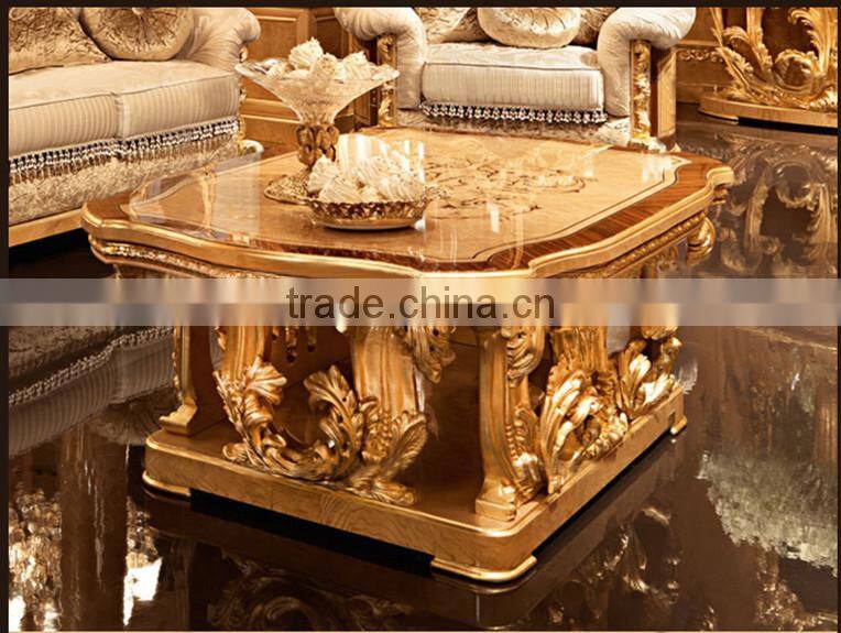 Royal Castle Glass Entertainmen Unit inlaid Wood Veneer, Carved Wooden Living Room Furniture TV Cabinet Set