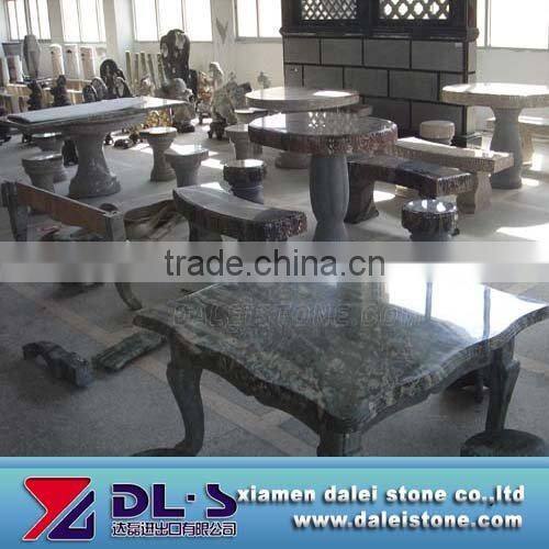 Hand carved outdoor marble garden table and chair