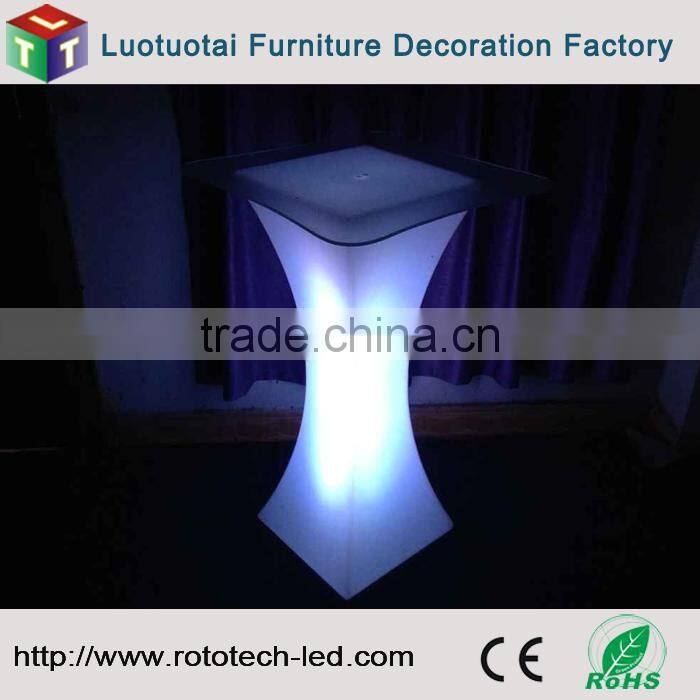 remote control soli plastic led bar furniture/high top led bar cocktail table